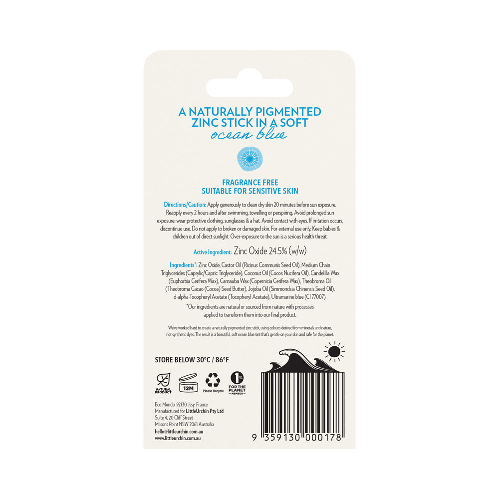 Little Urchin Blue Natural Zinc Stick Spf 50+ 14g