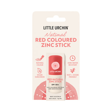 Little Urchin Red Natural Zinc Stick Spf 50+ 14g