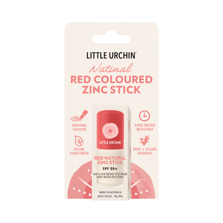 Little Urchin Red Natural Zinc Stick Spf 50+ 14g