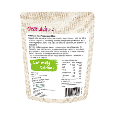 Absolutefruitz Freeze Dried Pineapples Pears 30g