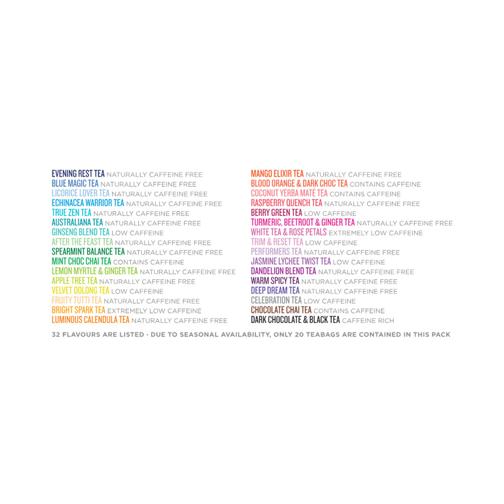 Tea Tonic Assorted Selection Pack X 20 Tea Bags