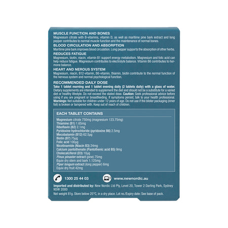 New Nordic Active Magnesium Citrate 750mg 60t