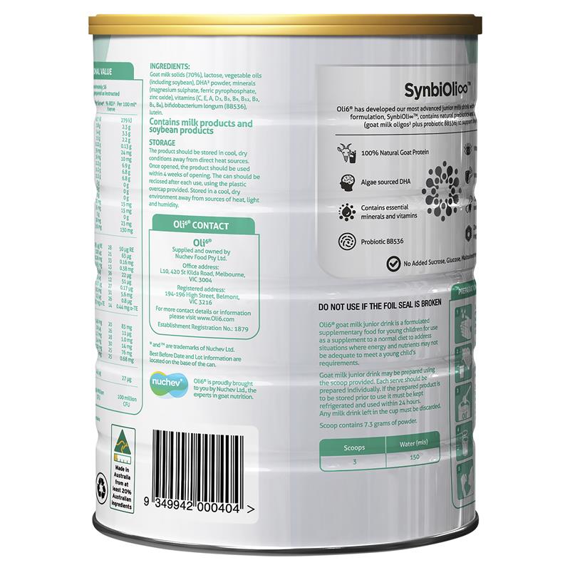 Oli6 Stage 4 Dairy Goat Milk Drink Junior 800g