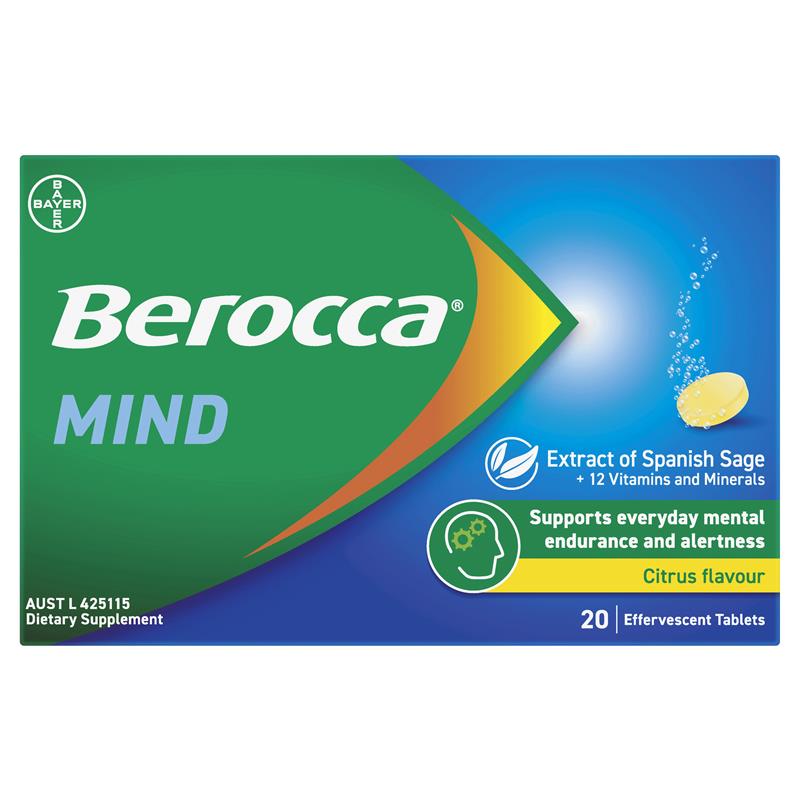 Berocca Mind Citrus 20 Effervescent Tablets