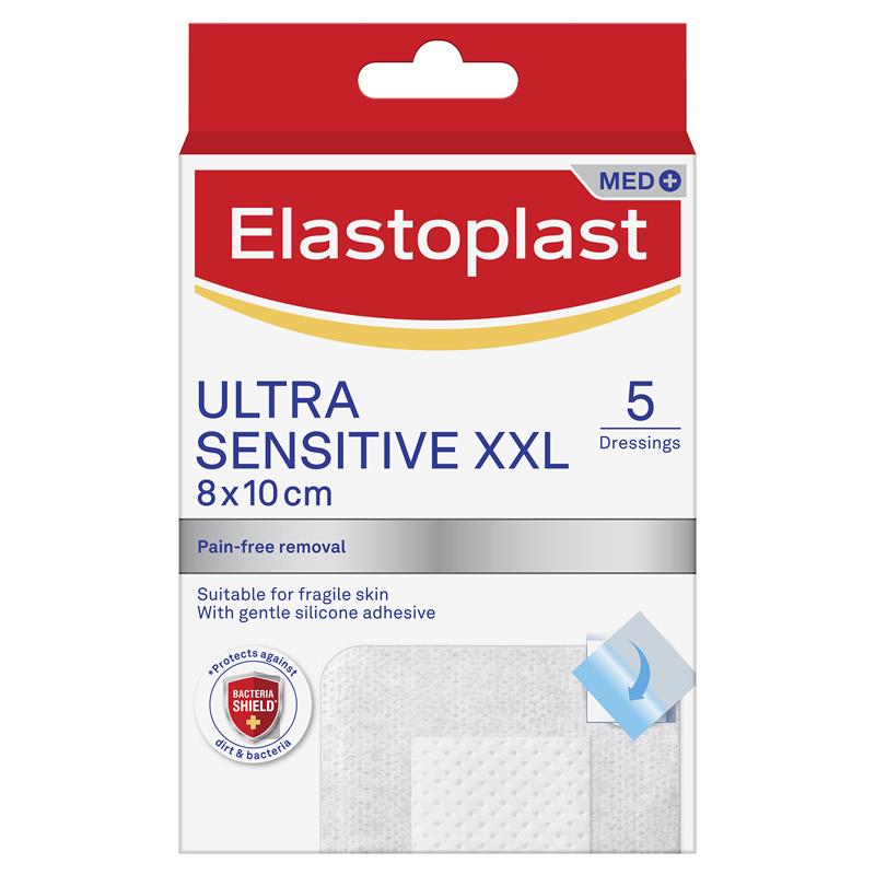 Elastoplast Ultra Sensitive Dressing XXL 8 x 10cm 5 Pack