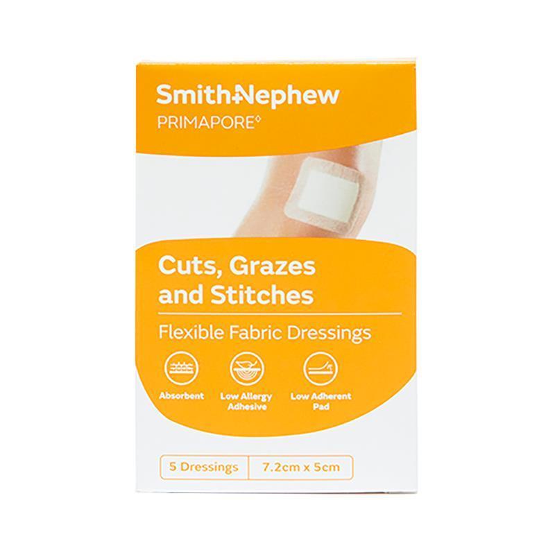 Primapore Dressing 7.2cm X 5cm 5 Pack