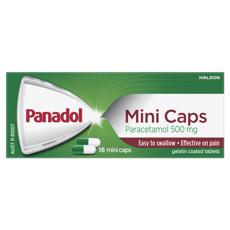 Panadol Mini Caps Paracetamol 500mg 16 Capsules