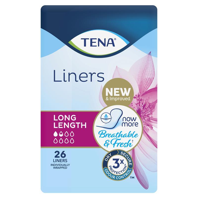 Tena Liners Extra Long Length 26 Pack