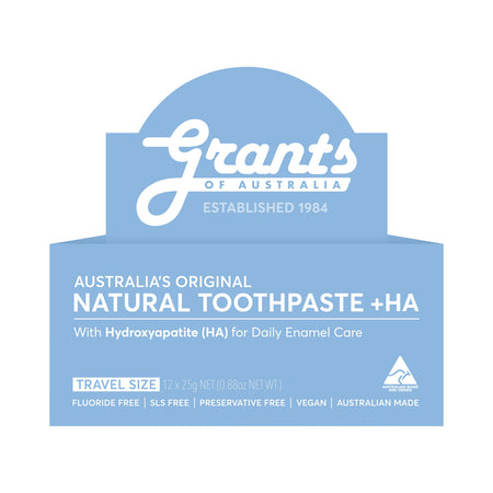 Grants of Australia Natural Toothpaste Whitening + Ha 25g Pack of 12