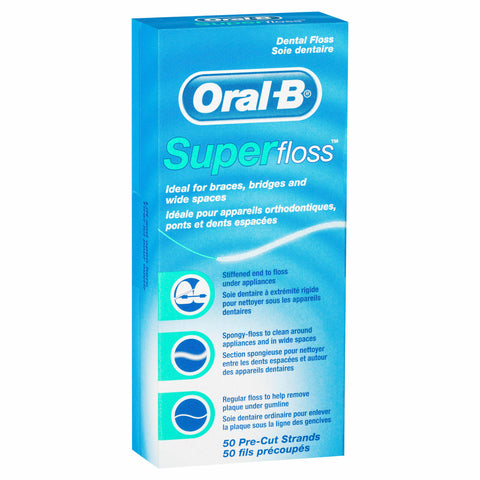 Oral B Superfloss Dental Floss Pre-Cut Strands 50 pack