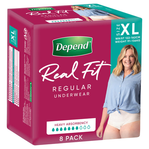 Depend Real-Fit Underwear For Women Extra Large  8 Pack