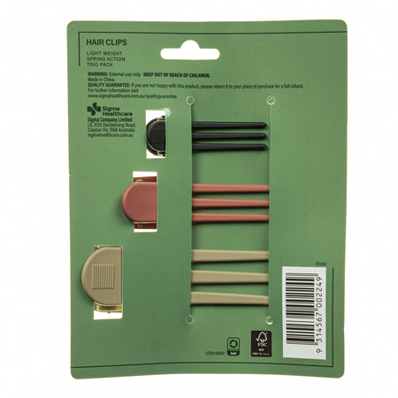 Beauty Theory Matt Hair Clip 3pk