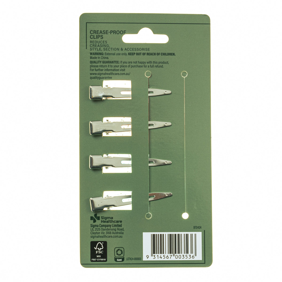 Beauty Theory Crease-proof Clips 4pk