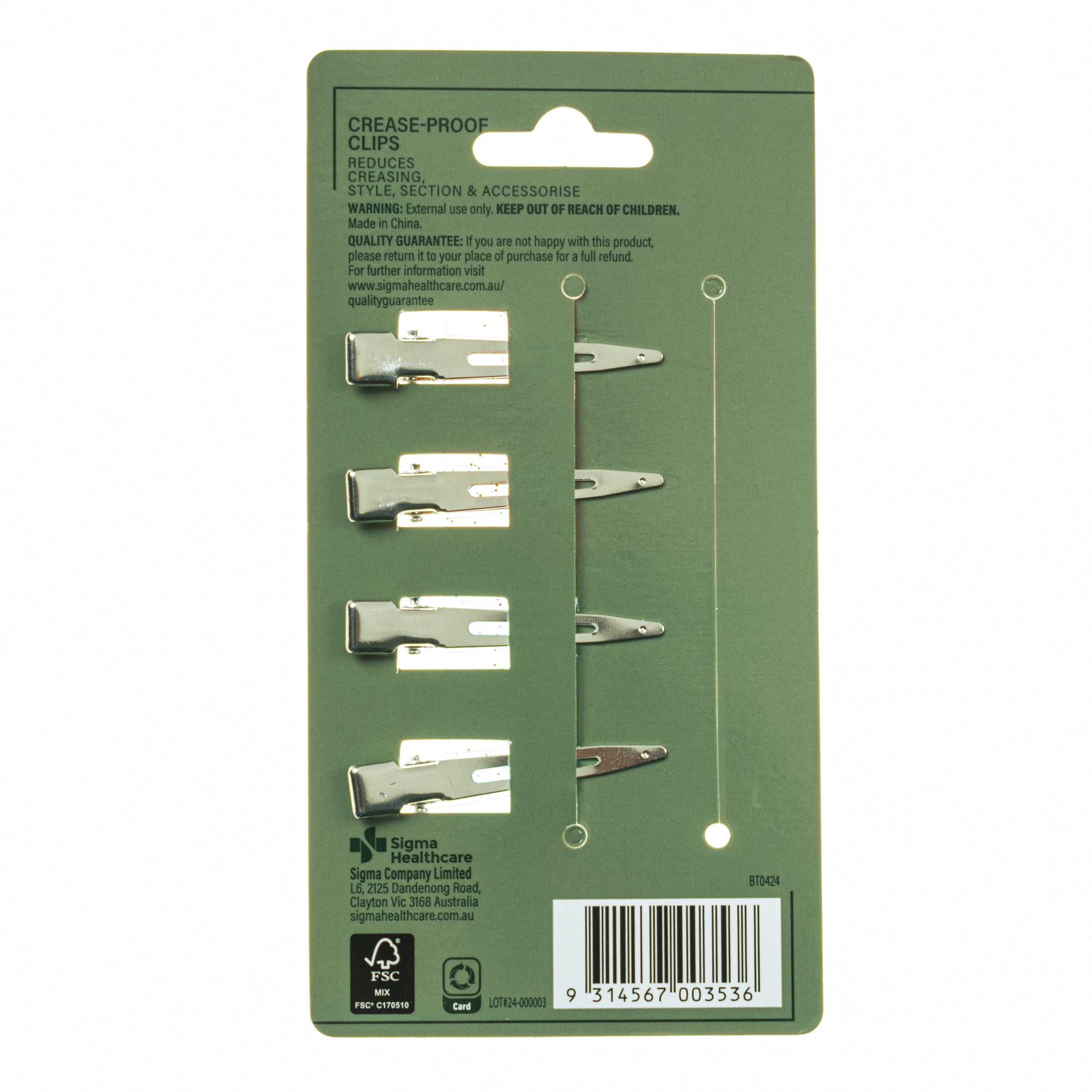 Beauty Theory Crease-proof Clips 4pk