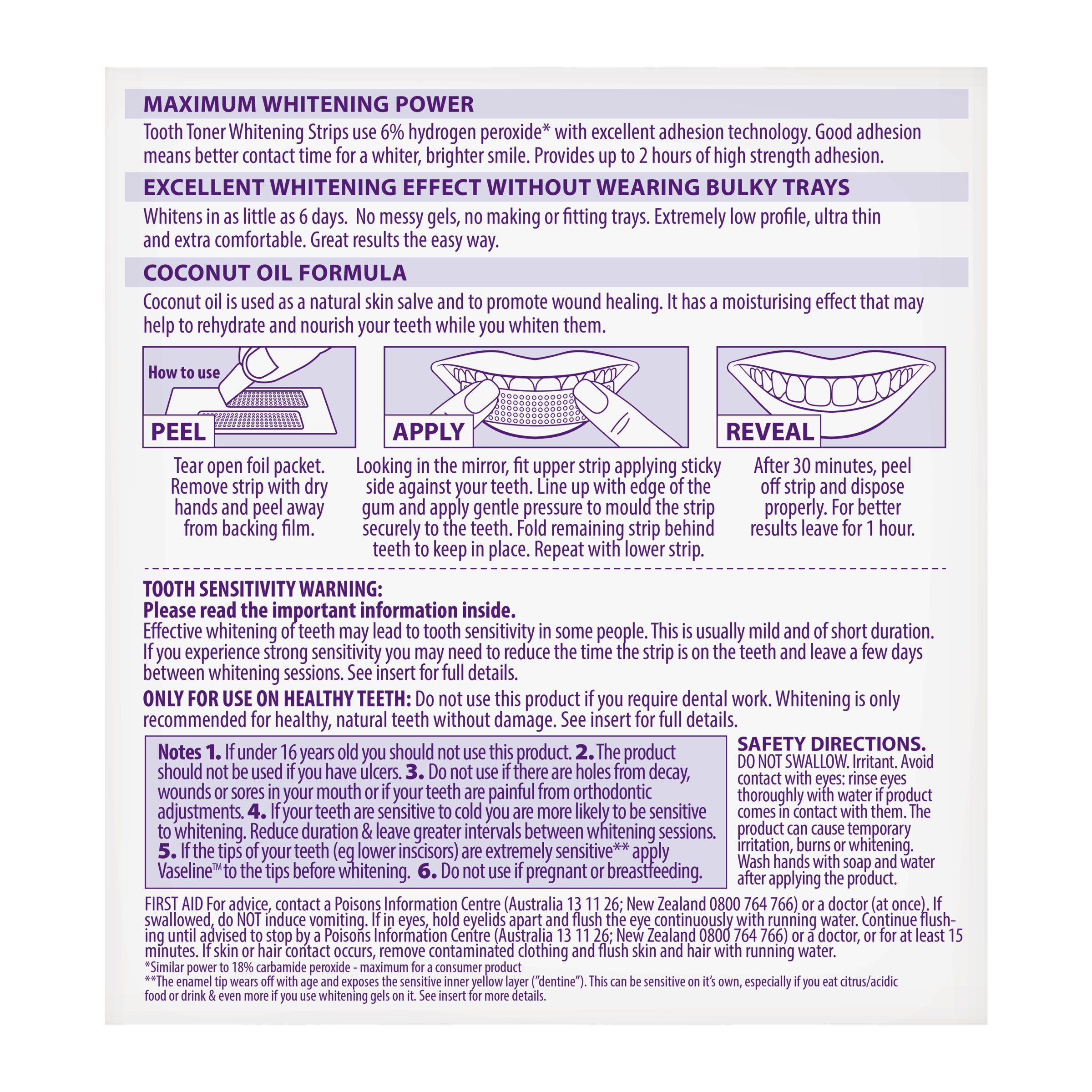 Designer White Tooth Toner Whitening Strips 28 Pack