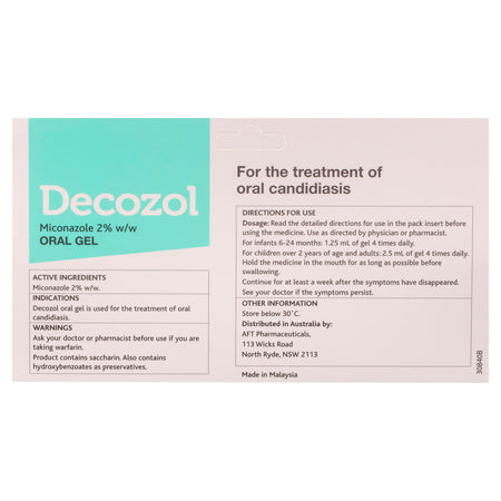 Decozol Oral Gel 40g Generic for Daktarin Oral Gel