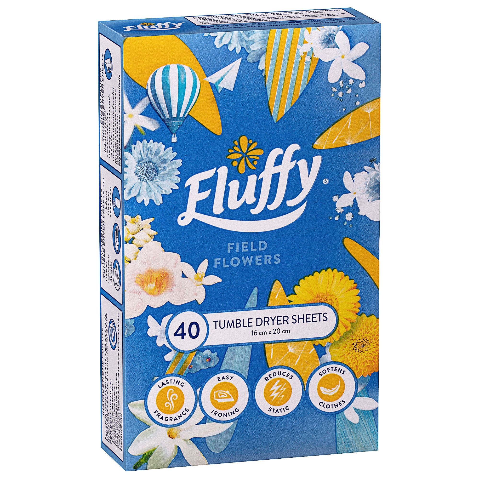 Fluffy Fabric Softener Dryer Sheets Field flowers 40 Pack