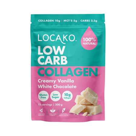 Locako Low Carb Collagen Creamy Vanilla White Chocolate 300g