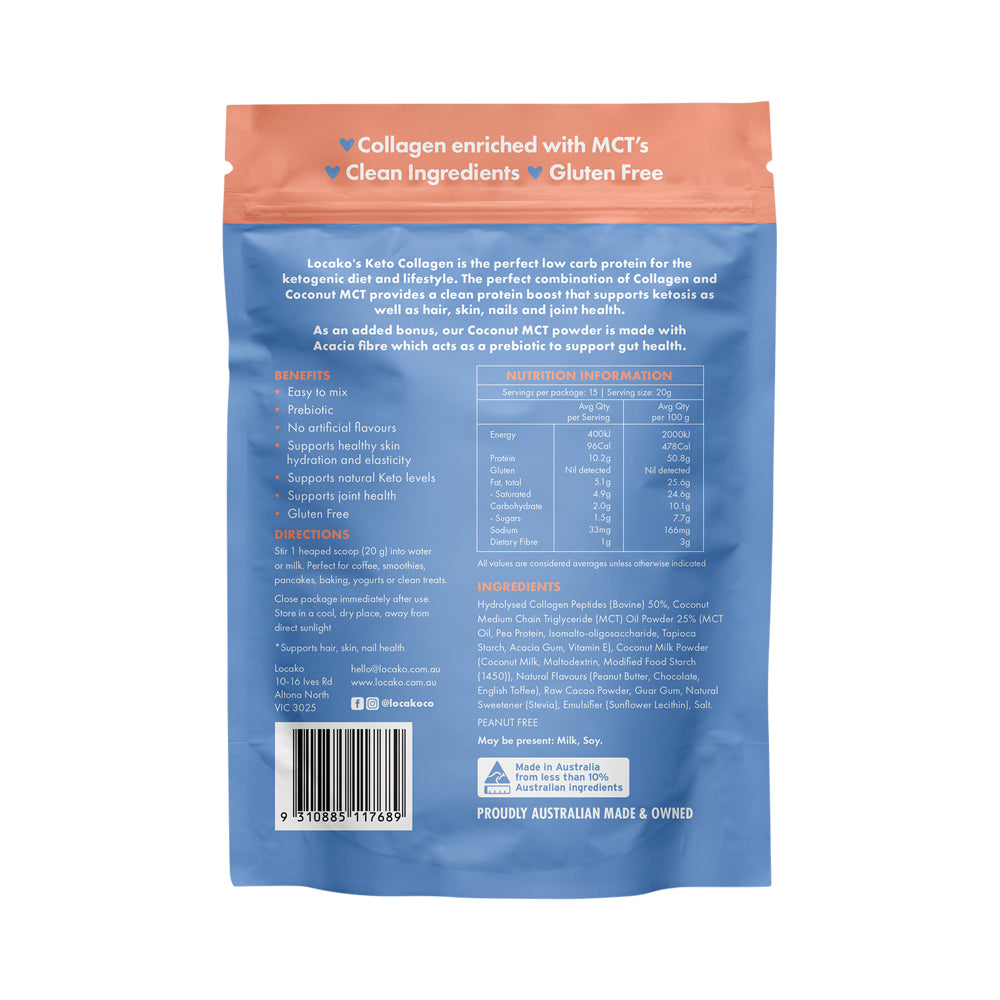Locako Low Carb Collagen Chocolate Peanut Butter 300g