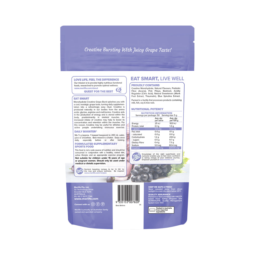 Morlife Creatine Grape Burst 250g