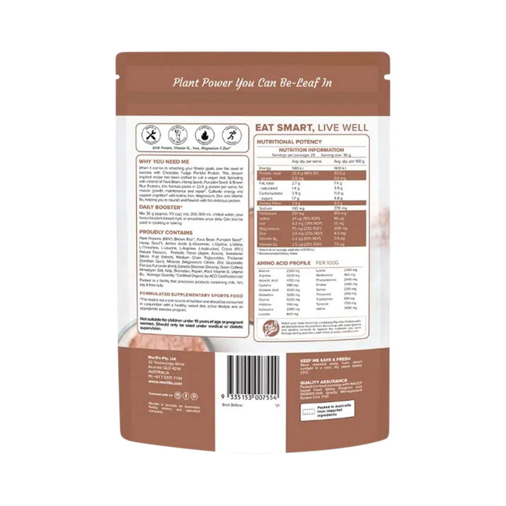 Morlife Plantiful Protein Chocolate Fudge 900g
