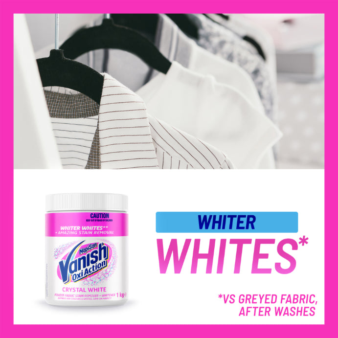 Vanish Napisan Oxi Action Crystal White Stain Remover Powder 1kg