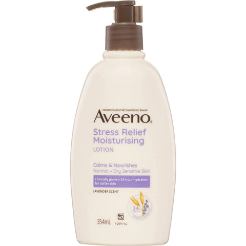 Aveeno Active Naturals Stress Relief Lavender Scented Moisturising Lotion 354mL