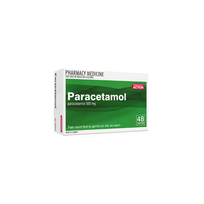 Pharmacy Action Paracetamol 500mg 48 Tablets