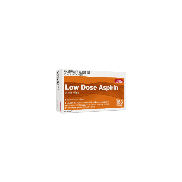 Pharmacy Action Asprin 100mg 168 Tablets
