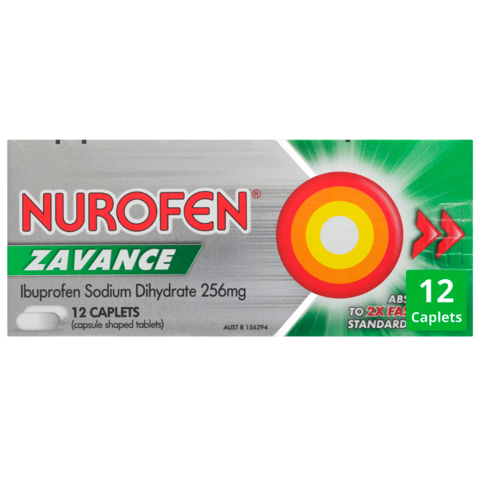 Nurofen Zavance Ibuprofen 256mg 12 Caplets