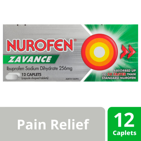 Nurofen Zavance Ibuprofen 256mg 12 Caplets