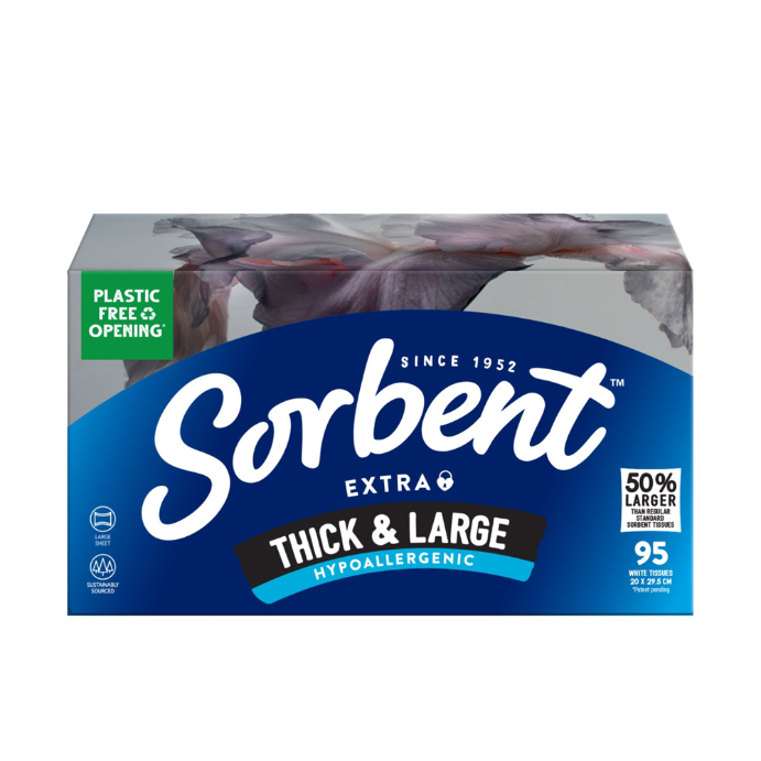 Sorbent Facial Tiss Thck Lge Hypo 95