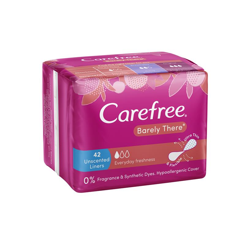 Carefree Barely There Unscented Liners 42 Pack