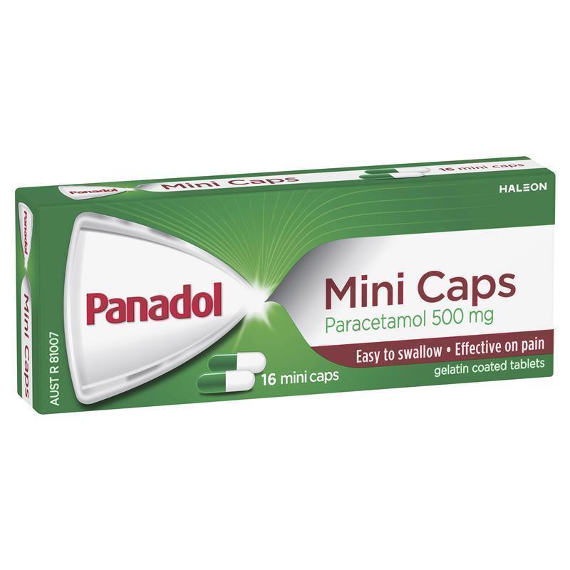 Panadol Mini Caps Paracetamol 500mg 16 Capsules