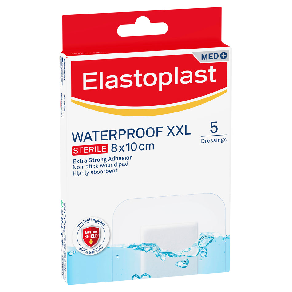 Elastoplast Waterproof XXL 8x10cm 5 Dressings