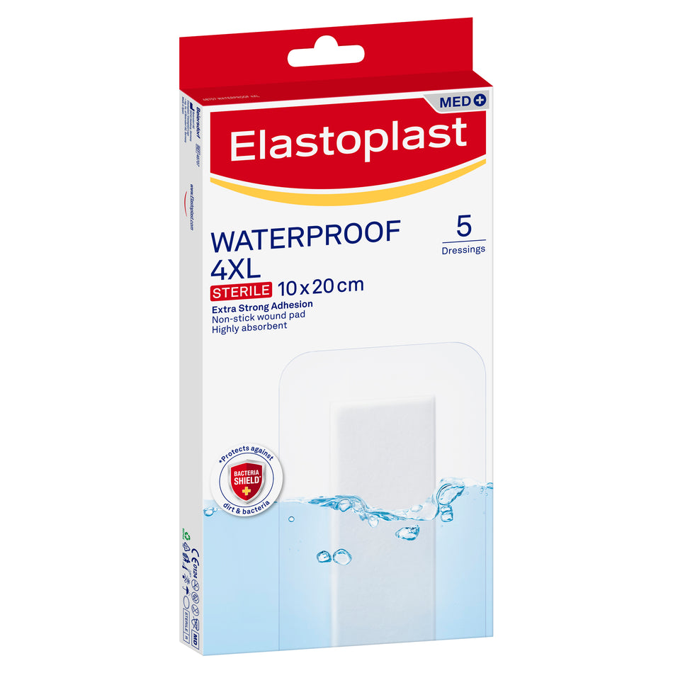 Elastoplast Waterproof Dressing 4XL 10cm x 20cm 5 Pack