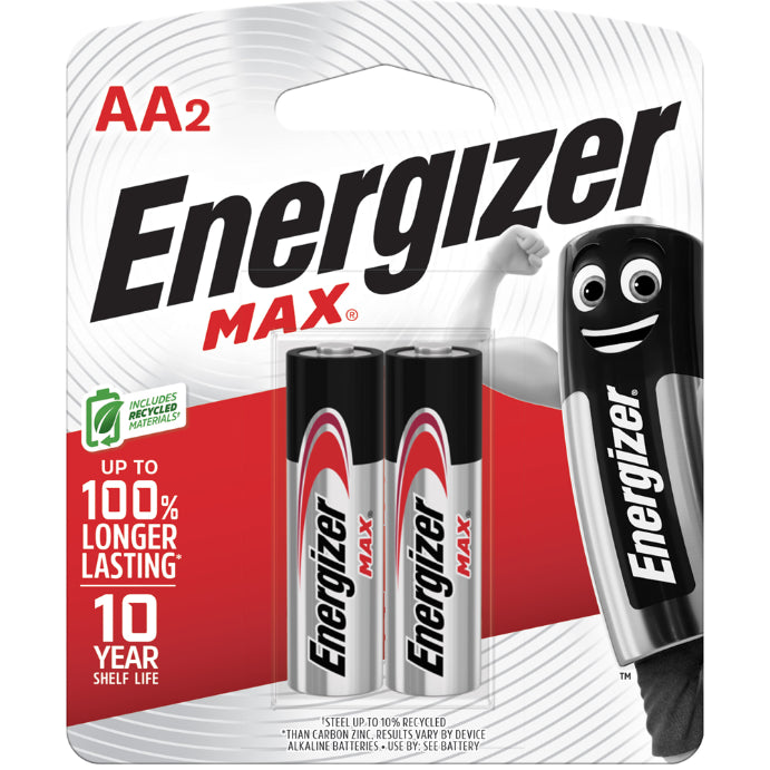 Energizer Max AA Alkaline Batteries 2 Pack