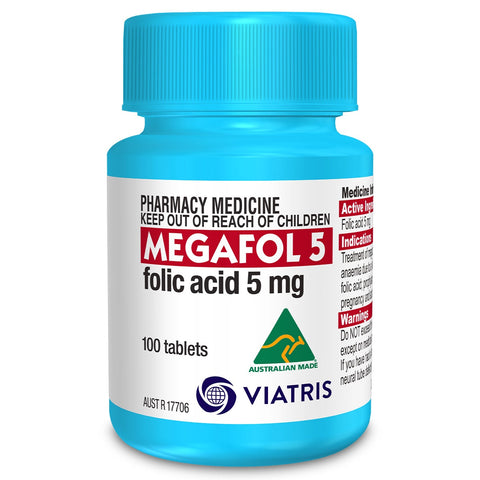 Megafol Folic Acid 5mg 100 Tablets