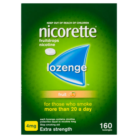 Nicorette Fruitdrops Nicotine Extra Strength 4mg Fruit 160 Lozenges