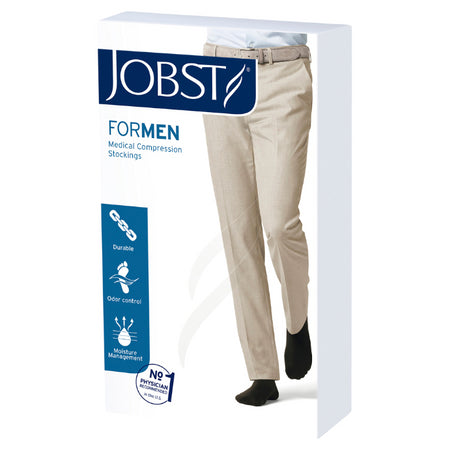 Jobst for Men Casual Cl1 15-20 Phlebology Knee High Ct Sock 15-20 Black Large 1 Pair