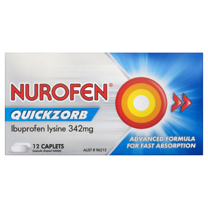 Nurofen Quickzorb Ibuprofen Lysine 342mg 12 Caplets