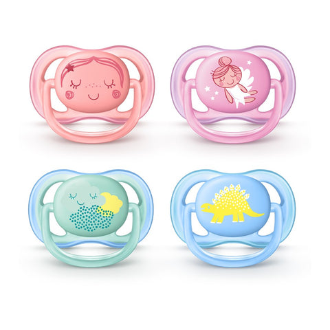 Avent Ultra Air Soother Deco Mixed 0-6 months 2 Pack - Assorted
