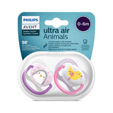 Avent Ultra Air Soother Animals 0-6 months 2 Pack - Assorted