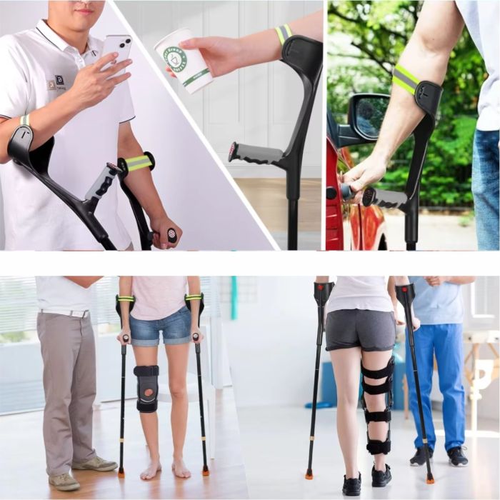 Bodyassist Adjustable Euro Forearm Crutch with Elbow Strap Single ADULT