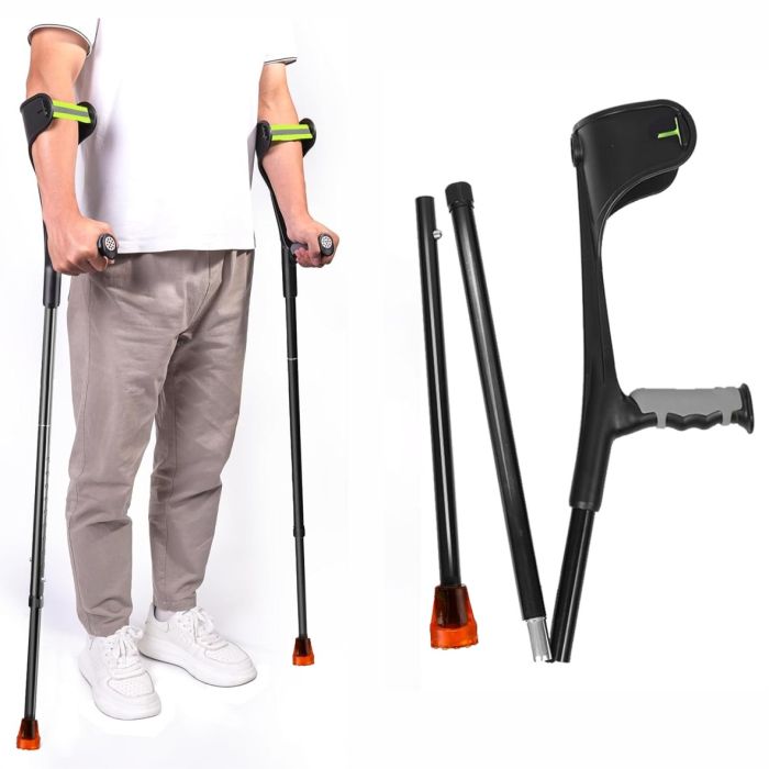 Bodyassist Adjustable Euro Forearm Crutch with Elbow Strap Single ADULT