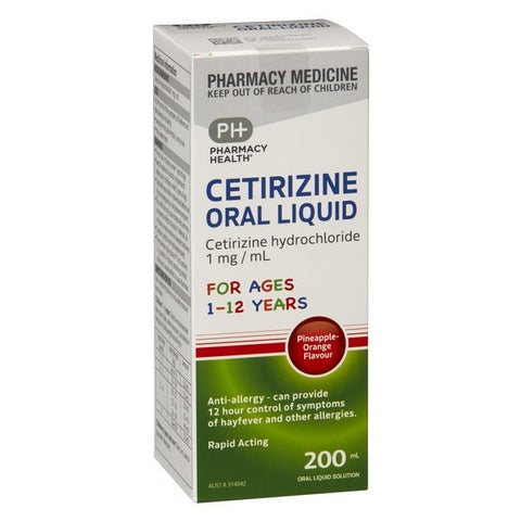 Pharmacy Health Cetirizine oral liquid 200ML