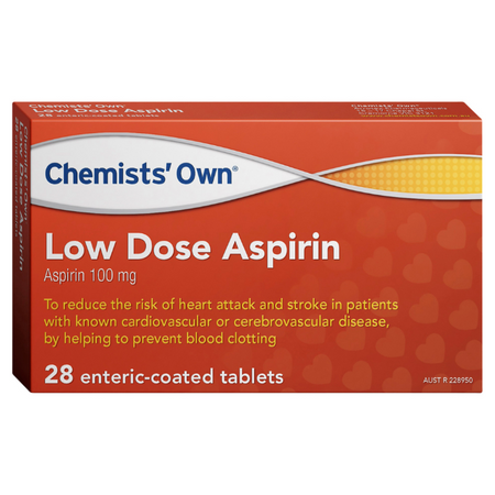 Chemists' Own Cardio Aspirin 100Mg EC 28 Tablets
