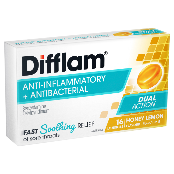 Difflam Honey Lemon Sugar Free 16 Lozenges