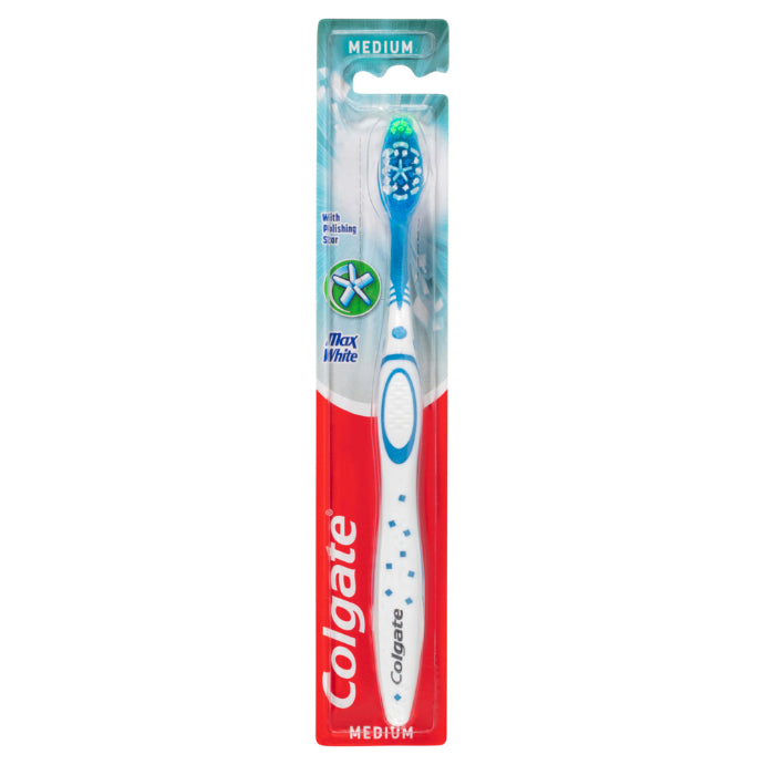 Colgate Max White Manual Toothbrush Medium Bristles With Polishing Star 1 Pack
