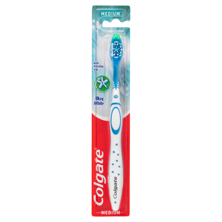 Colgate Max White Manual Toothbrush Medium Bristles With Polishing Star 1 Pack